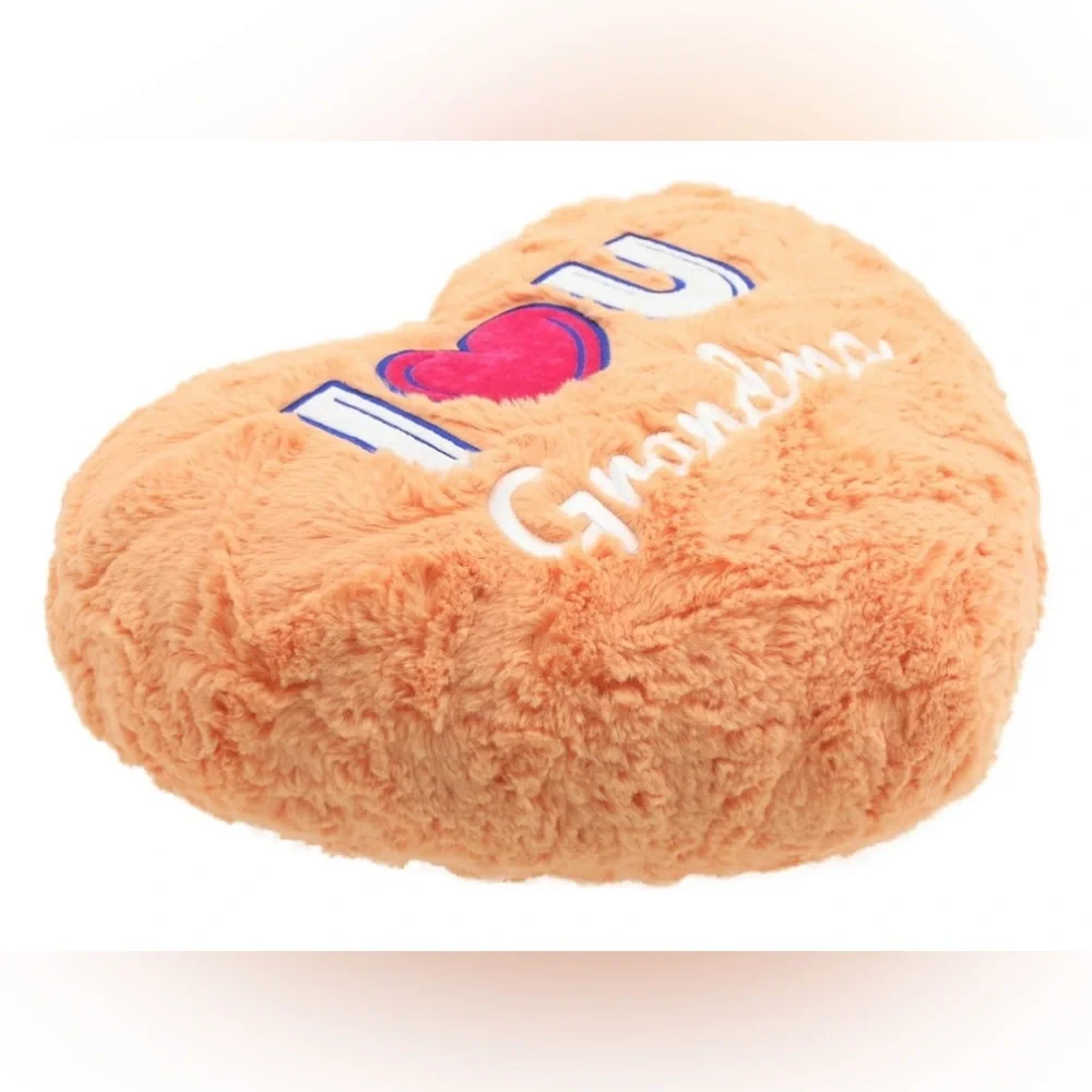 Way to Celebrate Mother’s Day Plush Orange Heart Shaped Decorative Pillow